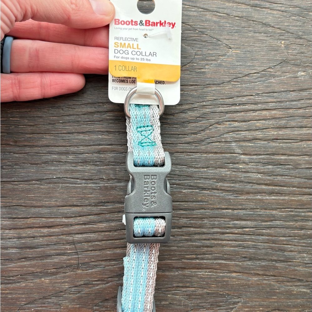 Boots & Barkley Reflective Dog Collar - Gray and Blue